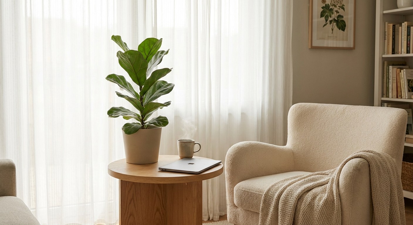 A calm, organized living space showing the financial peace that an automatic pay yourself first plan creates