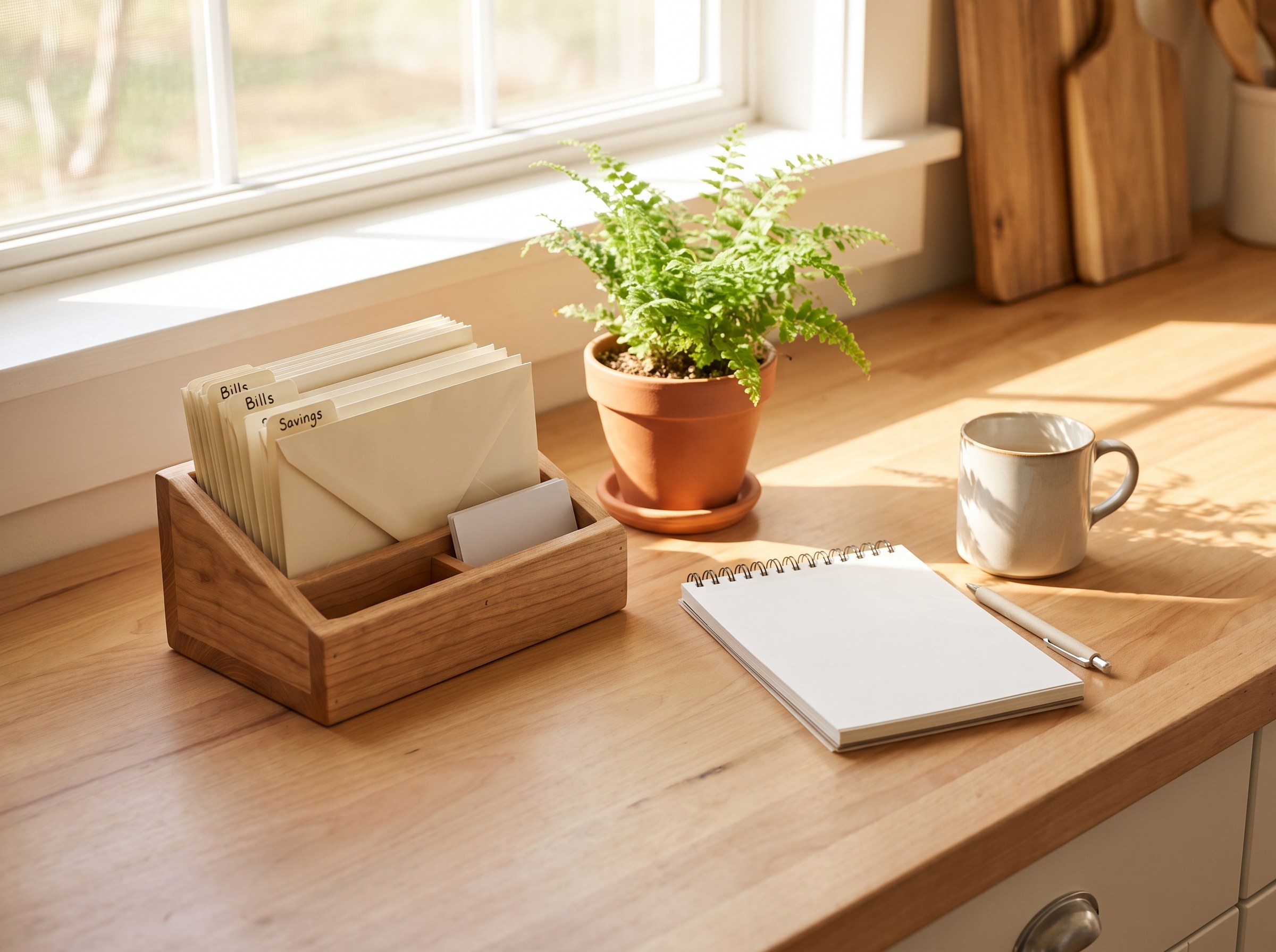 Organized household finances using the three-account system for budgeting